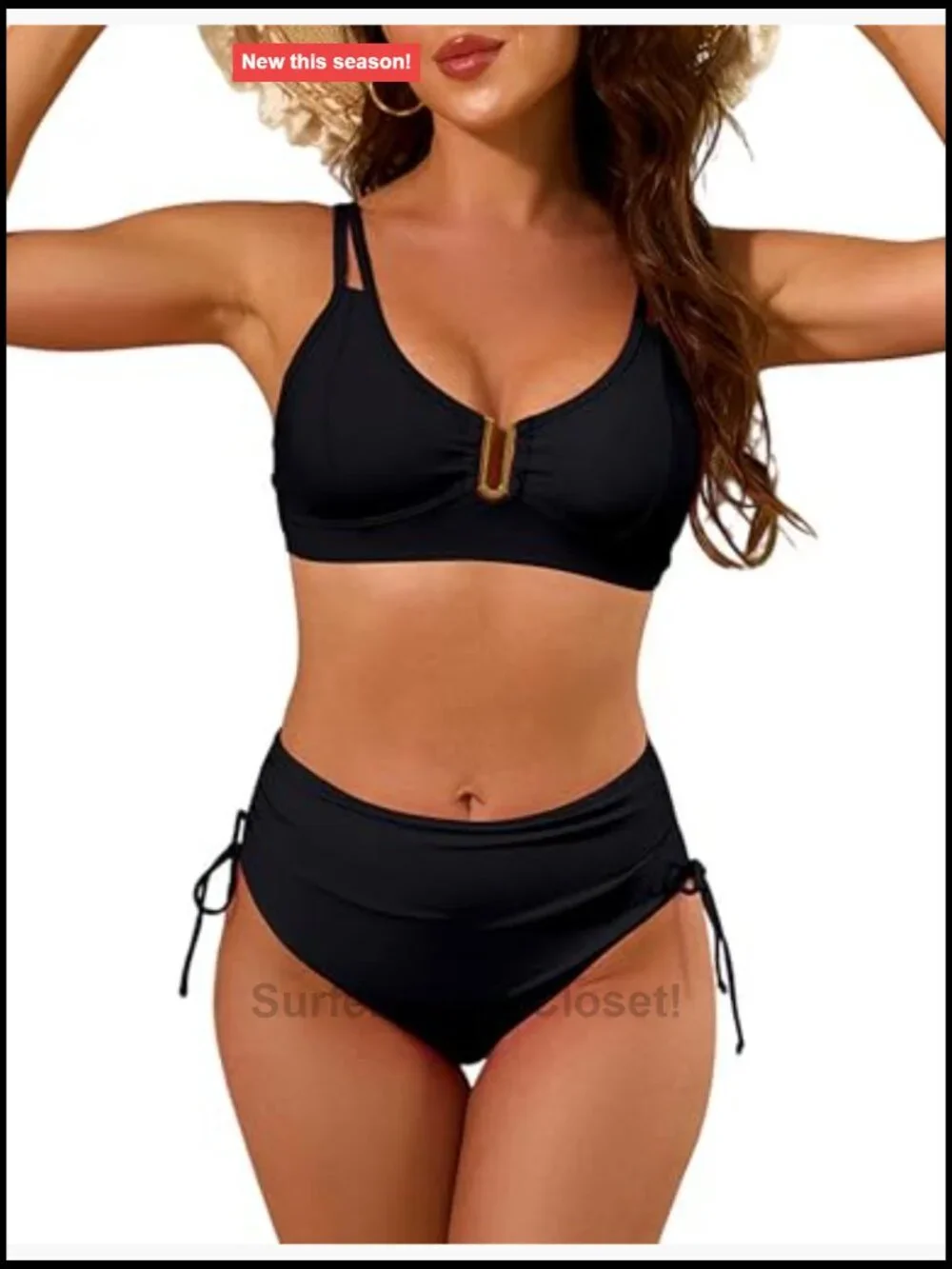 2 Piece Bikini Set High Waisted Tummy Control Swimwear
